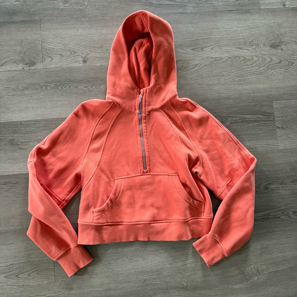 Lululemon Scuba Oversized Half-Zip Hoodie in Warm Coral